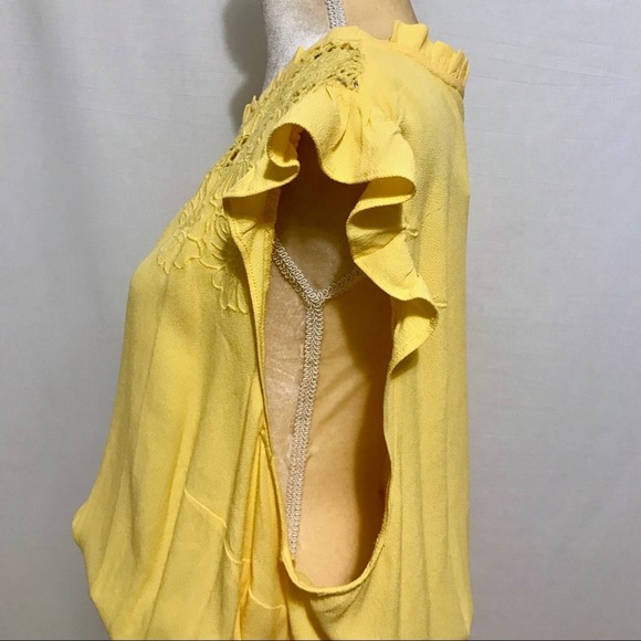 Loft Plus Size NWT Yellow Floral Ruffle Dress Women Various - Picture 5 of 14